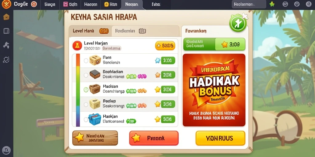 Tampilan awal yang menarik dengan grafik yang berwarna.