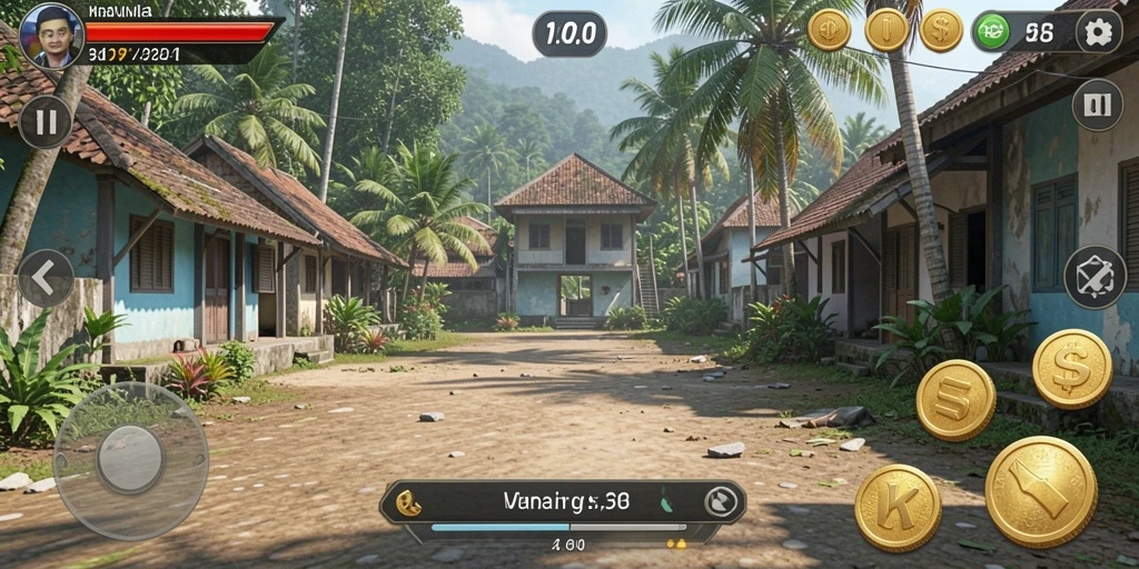Tangkapan layar dari karakter utama yang sedang beraksi.